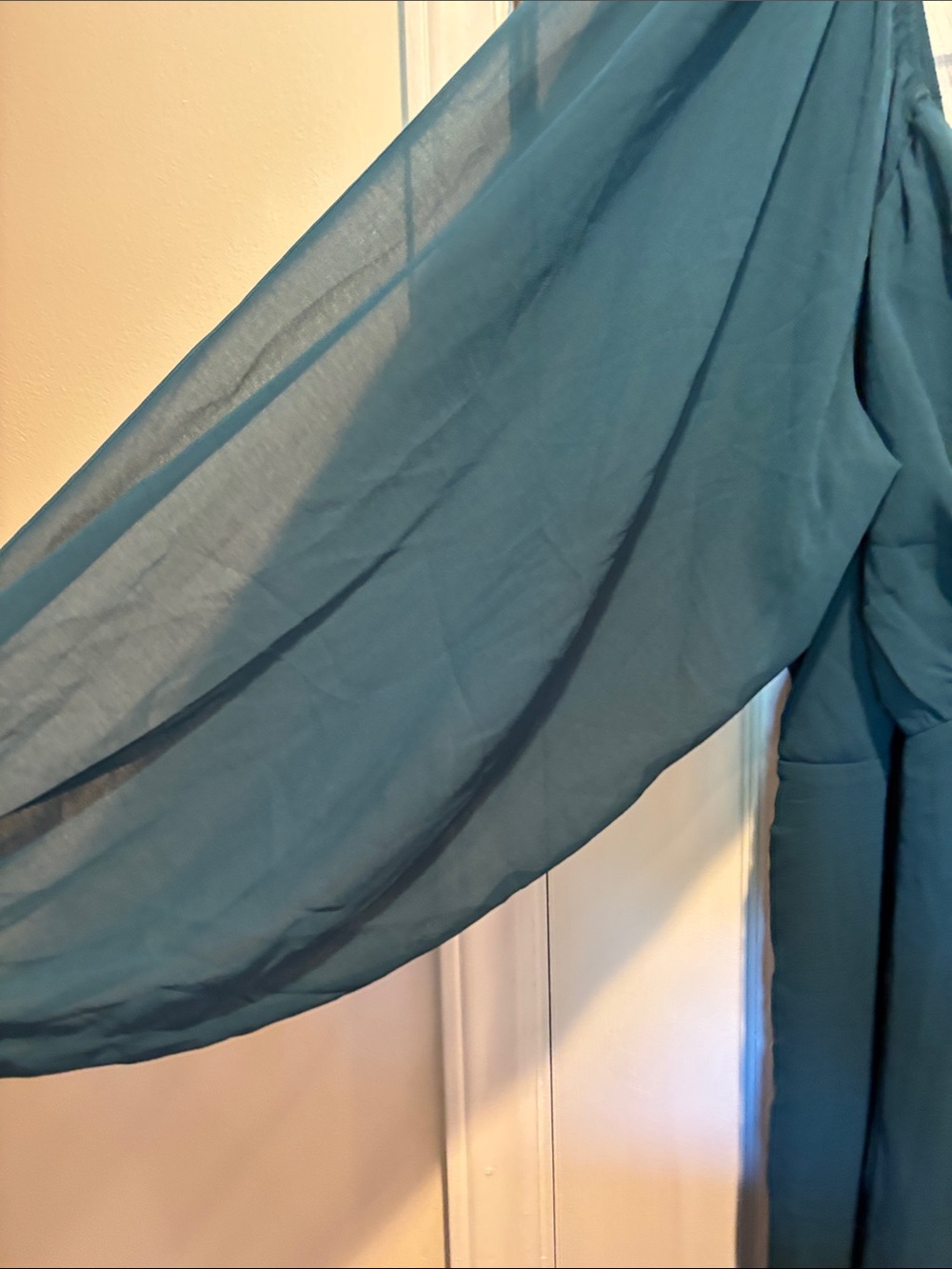 NWT City Chic Deep Teal Flirty Flounce Dress XXL (Plus 22/24) Balloon Sleeve - Picture 4 of 5